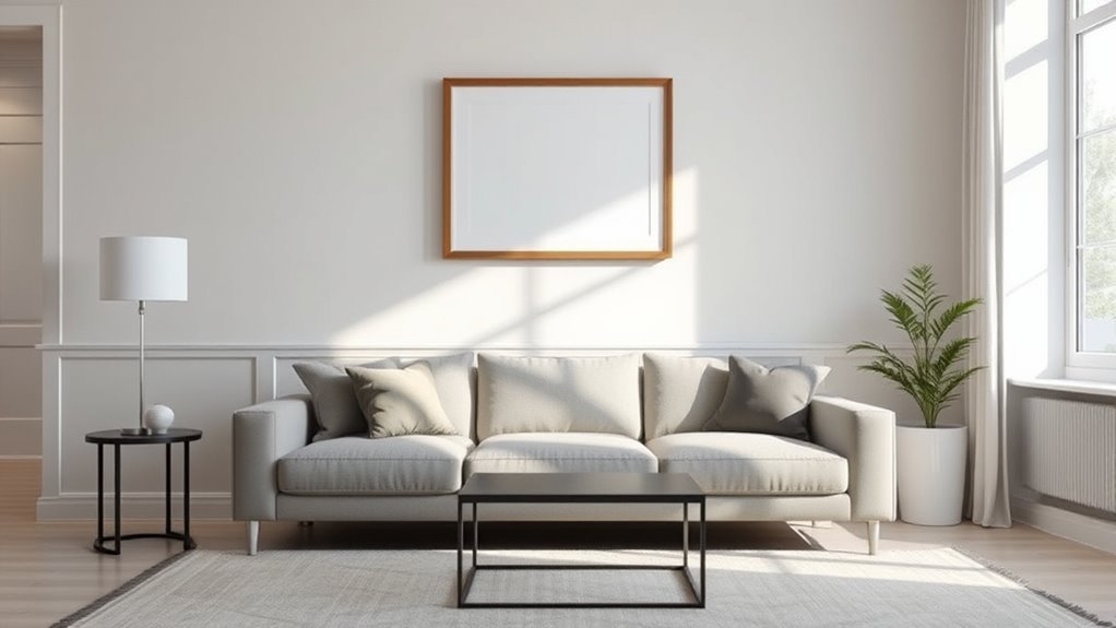 art placement above sofa