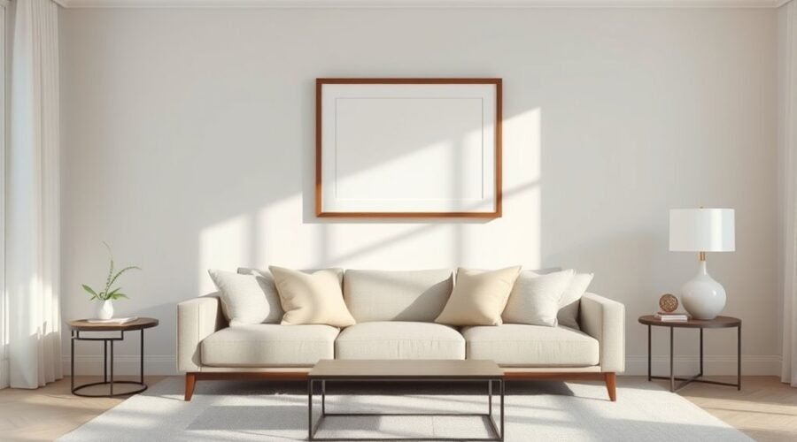 art placement above sofa