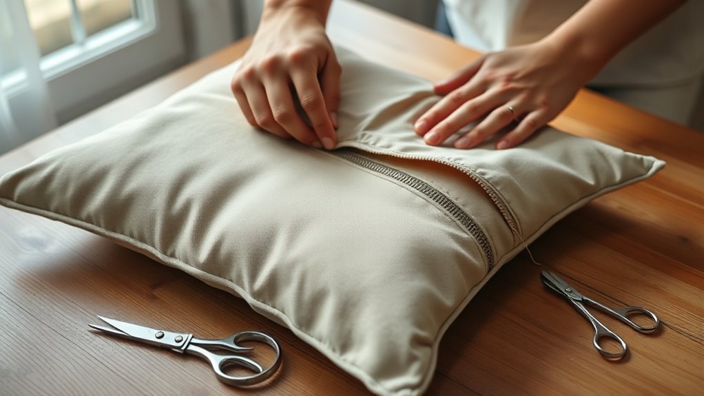 carefully remove old zipper