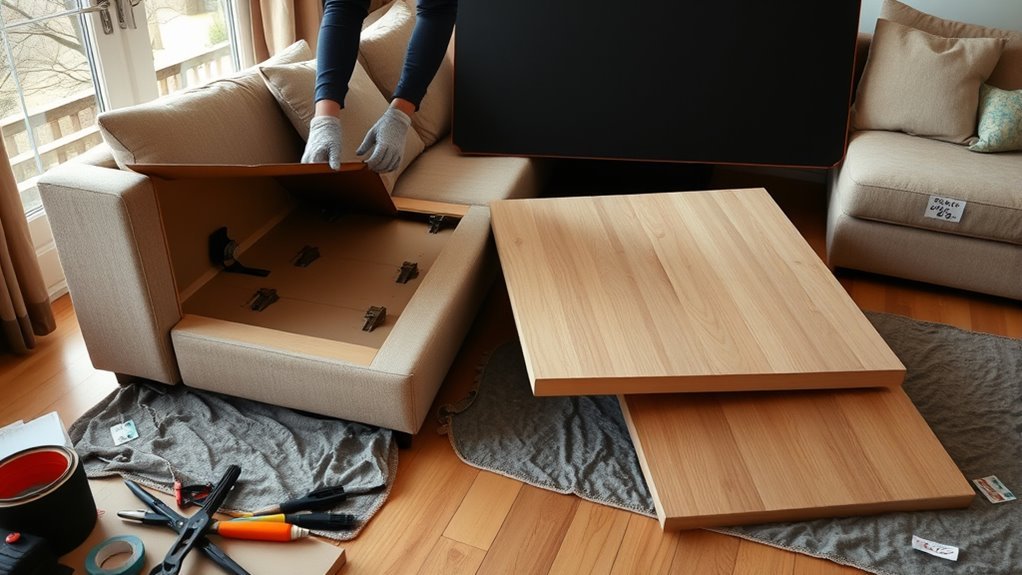 check sectional sofa assembly