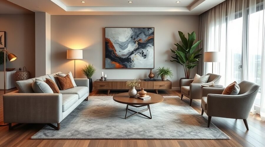 cozy conversation centered living space