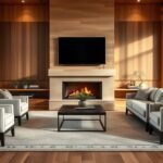 cozy fireplace and tv layout