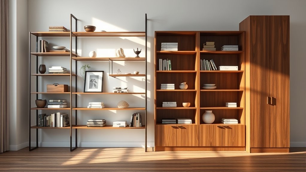 decorative open shelving display