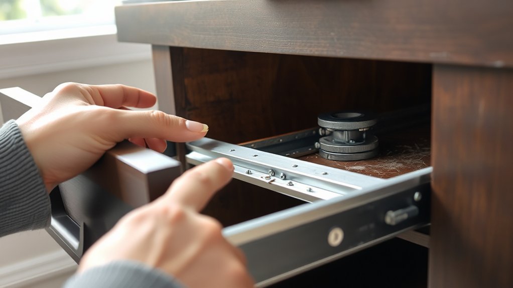 inspect drawer slide mechanism