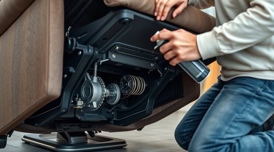 lubricate recliner mechanism properly