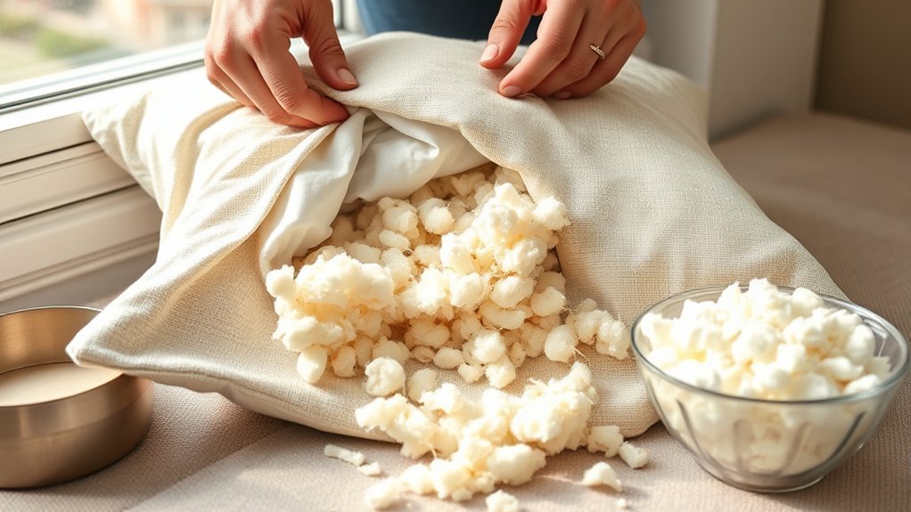 remove old pillow filling