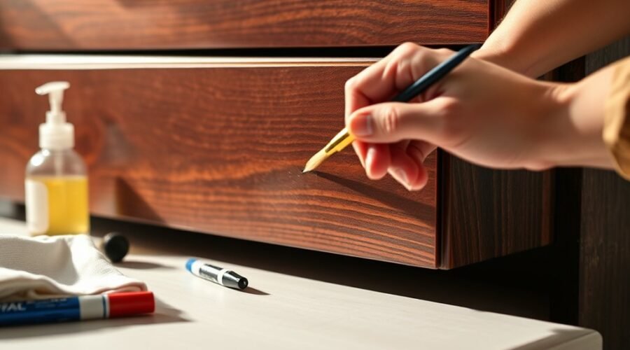 repair dark wood scratches