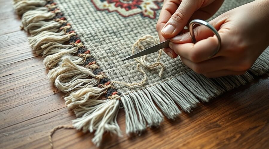 repair frayed rug edge