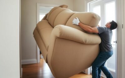 safely maneuver sofa doorway