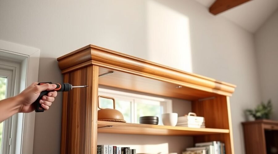 secure bookcase to wall