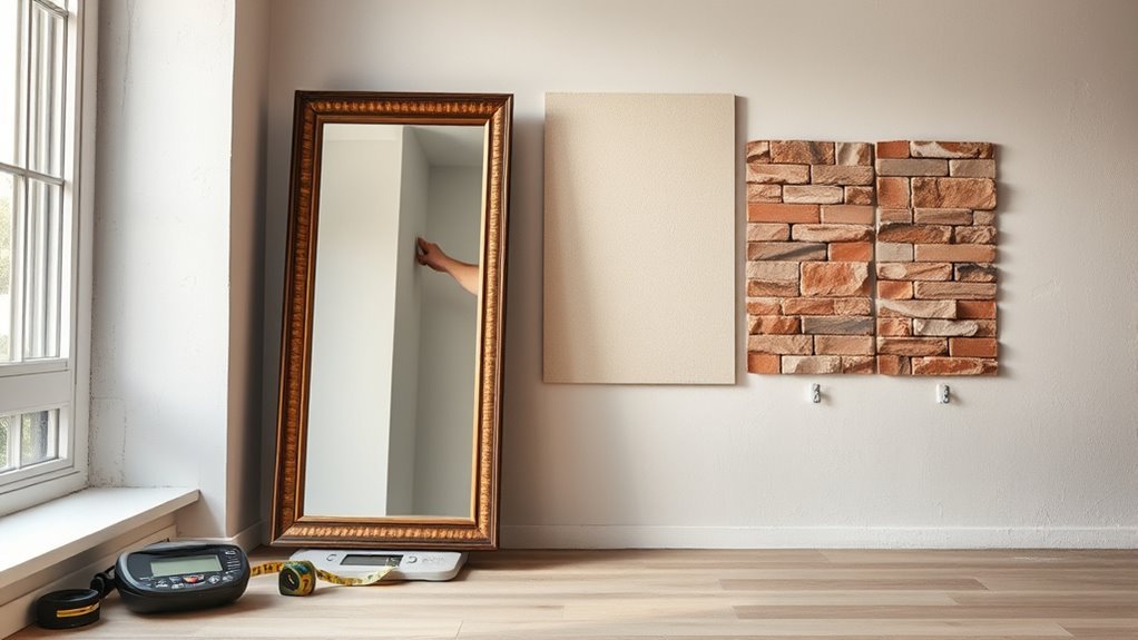 secure heavy mirror installation