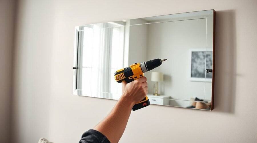 securely hang heavy mirror