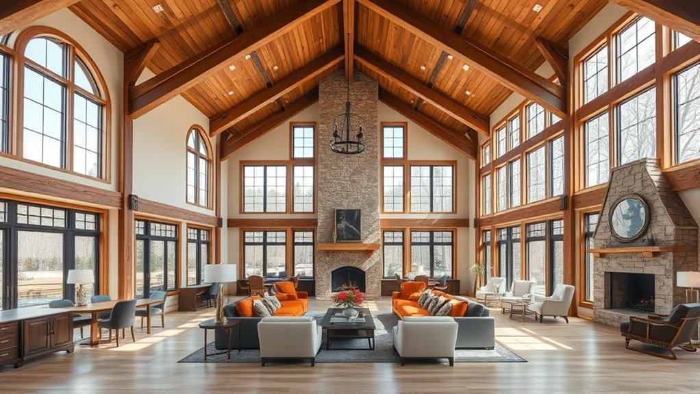 spacious connected living space