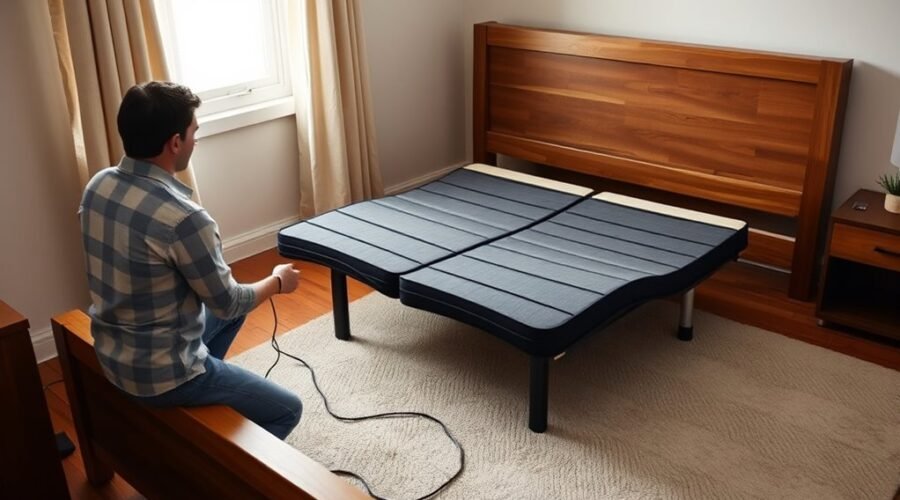 adjustable bed frame setup