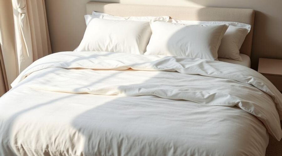 coverlet placement on bed