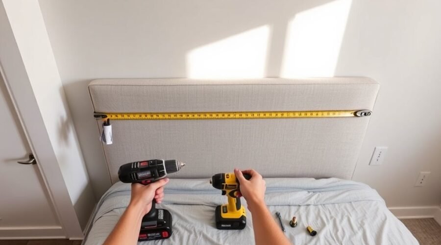 mount headboard at height