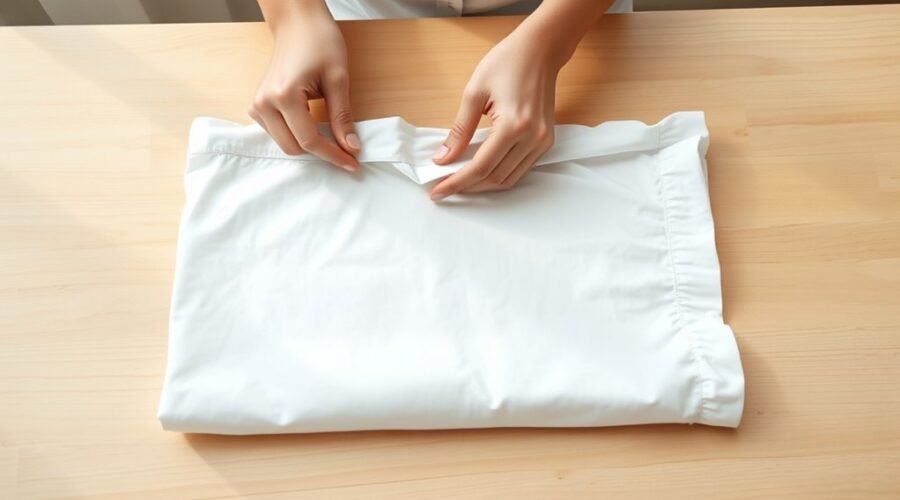 neatly fold fitted sheet