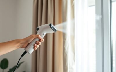 steam curtains while hanging