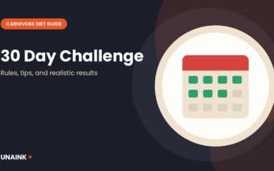 Calendar marking a 30 day carnivore challenge