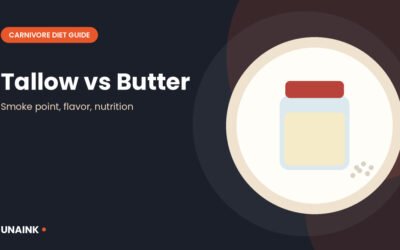 Jars of fat showing beef tallow vs butter for cooking