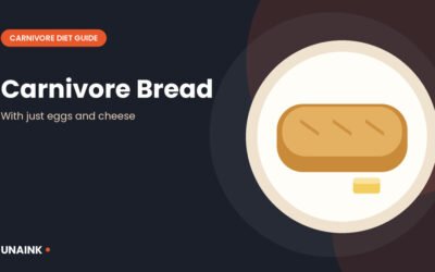 How to make carnivore bread illustration with a loaf and butter on a plate