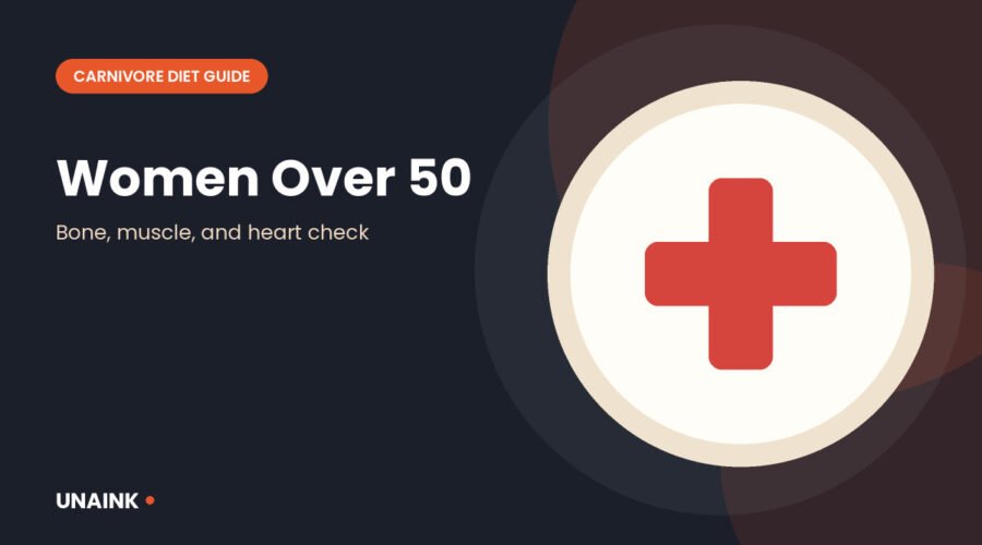 Carnivore diet for women over 50 with bone, muscle, and heart checkpoints