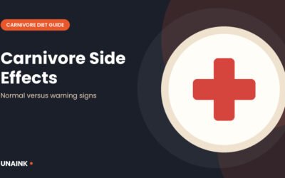 Illustration of carnivore diet side effects with a medical cross