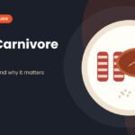 Dirty carnivore diet illustration with bacon strips, steak and a sauce on a plate