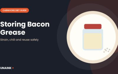 A jar showing how to store bacon grease after straining