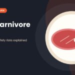 Raw carnivore diet illustration with a raw steak and a meat thermometer on a plate